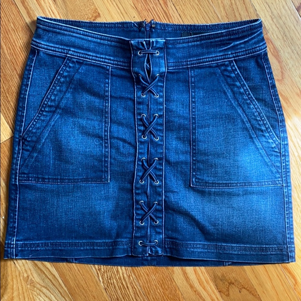 Express Slim A-Line High Rise Denim Skirt